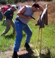 Dan doing a contact draw on a target
