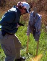 Frank performing a contact draw on a target