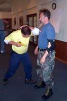 Karl doing a contact draw on James